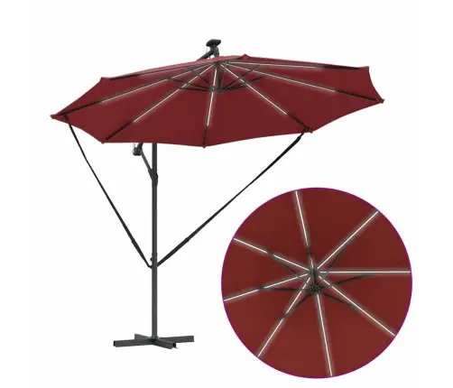 Cantilever Banānu Lietussargs Sarkanbrūns 294 X 294 X 248 Cm Vidaxl