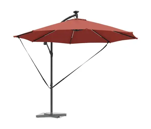 Cantilever Banānu Lietussargs Sarkanbrūns 294 X 294 X 248 Cm Vidaxl