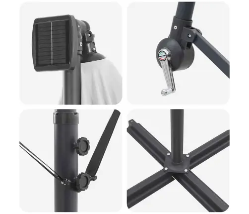 Cantilever Banānu Lietussargs Smilšu 294 X 200 X 254 Cm Vidaxl