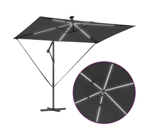 Cantilever Banānu Lietussargs Antracīts 294 X 200 X 254 Cm Vidaxl Cantilever Banānu Lietussargs Antracīts 294 X 200 X 254 Cm Vidaxl