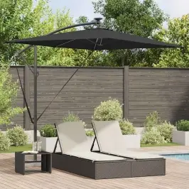 Cantilever Banānu Lietussargs Melna 294 X 200 X 254 Cm Vidaxl