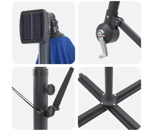 Cantilever Banānu Lietussargs Zila 294 X 200 X 254 Cm Vidaxl