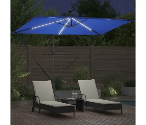 Cantilever Banānu Lietussargs Zila 294 X 200 X 254 Cm Vidaxl