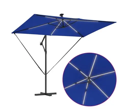 Cantilever Banānu Lietussargs Zila 294 X 200 X 254 Cm Vidaxl