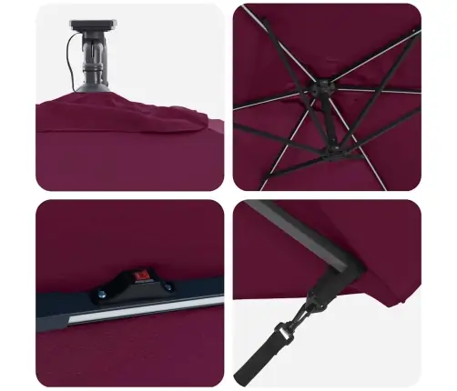 Skėtis Nuo Saulės Bordo Raudona 294 X 200 X 270 Cm