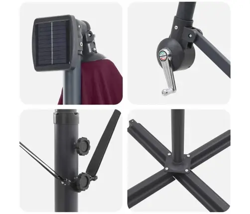 Skėtis Nuo Saulės Bordo Raudona 294 X 200 X 270 Cm