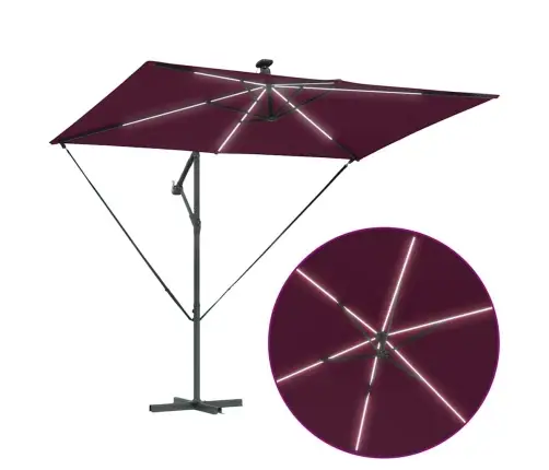 Skėtis Nuo Saulės Bordo Raudona 294 X 200 X 270 Cm