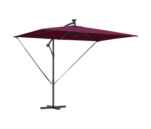 Cantilever Banānu Lietussargs Vīnsarkana 294 X 200 X 254 Cm Vidaxl