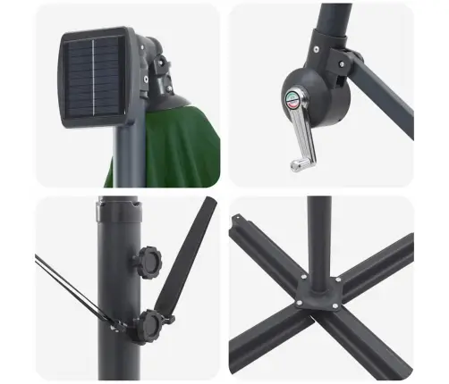 Cantilever Banānu Lietussargs Zaļa 249 X 249 X 250 Cm Vidaxl