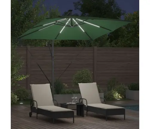 Cantilever Banānu Lietussargs Zaļa 249 X 249 X 250 Cm Vidaxl