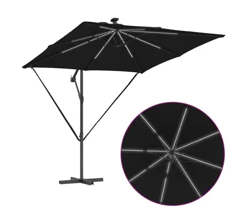 Cantilever Banānu Lietussargs Melna 249 X 249 X 250 Cm Vidaxl