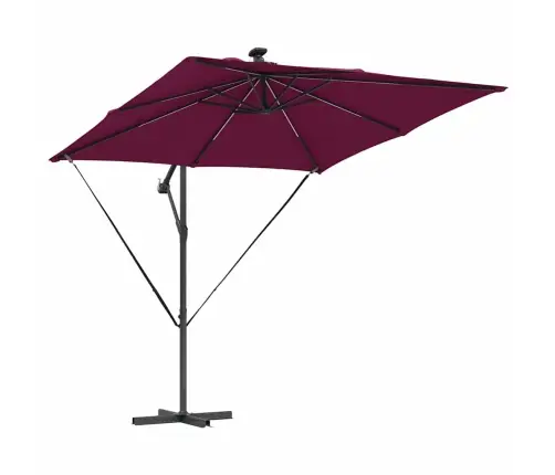 Cantilever Banānu Lietussargs Vīnsarkana 249 X 249 X 250 Cm Vidaxl