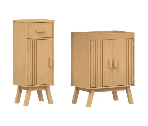 2 Daļu Vannasistabas Mēbeļu Komplekts No Solidā Bērza Koka Vidaxl
