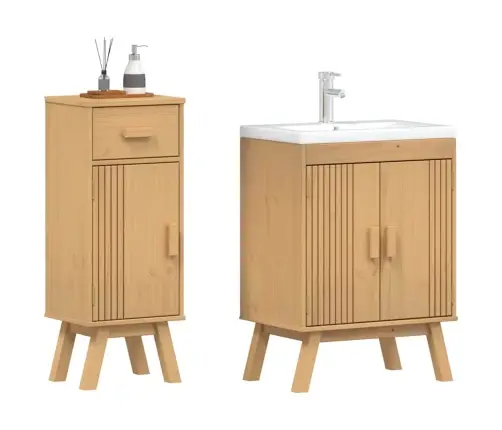 2 Daļu Vannasistabas Mēbeļu Komplekts No Solidā Bērza Koka Vidaxl