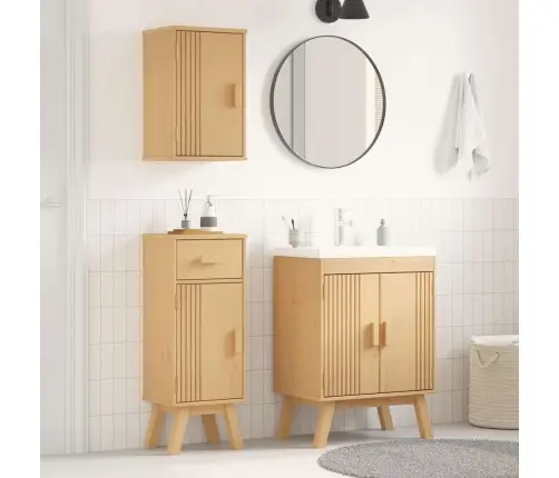 Vannitoa Mööbleset Sahtliga Riiuliga 3 Pcs Pruun Männipuit