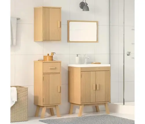 Vannitoa Mööbleset Sahtliga Riiuliga 3 Pcs Pruun Männipuit