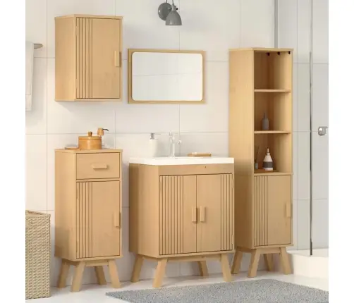 4 Gab. Vannas Istabas Mēbeļu Komplekts No Cietās Priedes Vidaxl