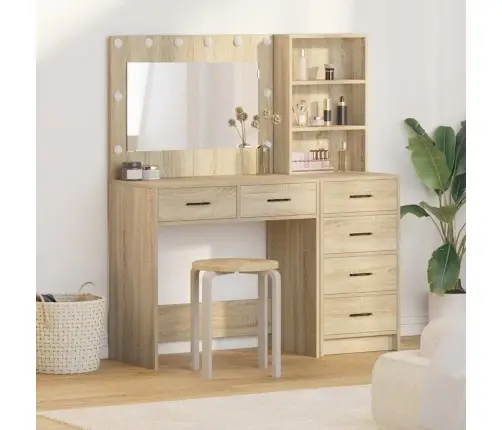 Makiažo Stalas Ruda 78.5 X 41 X 135 Cm Apdirbta Mediena