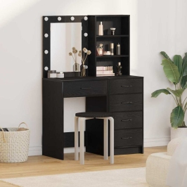 Dressing Galds 2 Pcs Melna 50 X 41 X 135 Cm Inženierijas Koks Vidaxl