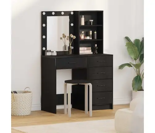 Riietumislaud Sahtliga 2 Pcs Must 50 X 41 X 135 Cm Tehispuit