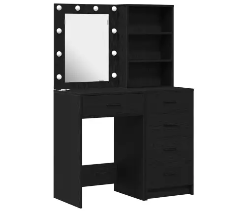 Riietumislaud Sahtliga 2 Pcs Must 50 X 41 X 135 Cm Tehispuit