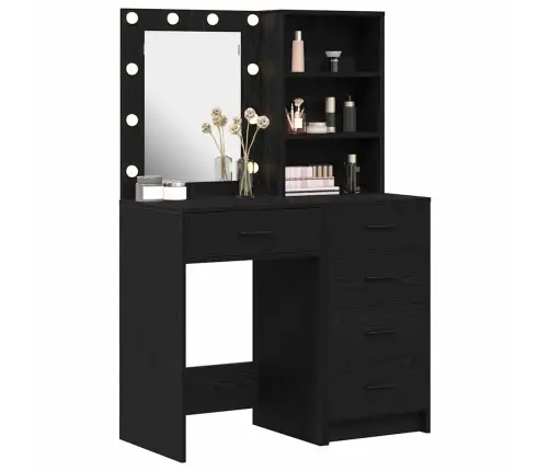 Riietumislaud Sahtliga 2 Pcs Must 50 X 41 X 135 Cm Tehispuit