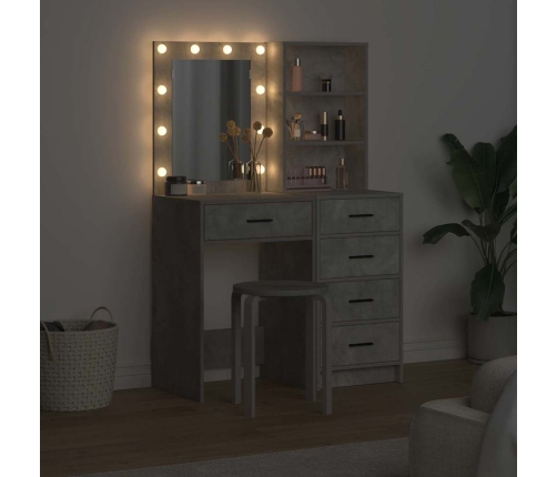 Makiažo Stalas 2 Pcs Pilka 50 X 41 X 135 Cm Apdirbta Mediena