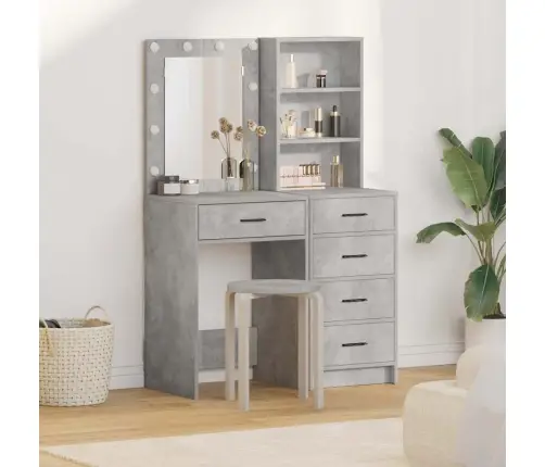 Dressing Galds 2 Pcs Pelēka 50 X 41 X 135 Cm Inženierijas Koks Vidaxl