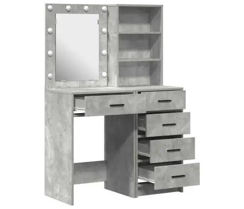 Dressing Galds 2 Pcs Pelēka 50 X 41 X 135 Cm Inženierijas Koks Vidaxl