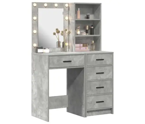 Dressing Galds 2 Pcs Pelēka 50 X 41 X 135 Cm Inženierijas Koks Vidaxl