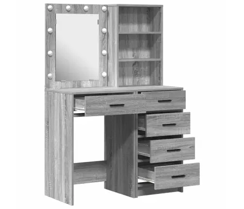 Dressing Galds 2 Pcs Pelēka 50 X 41 X 135 Cm Inženierijas Koks Vidaxl