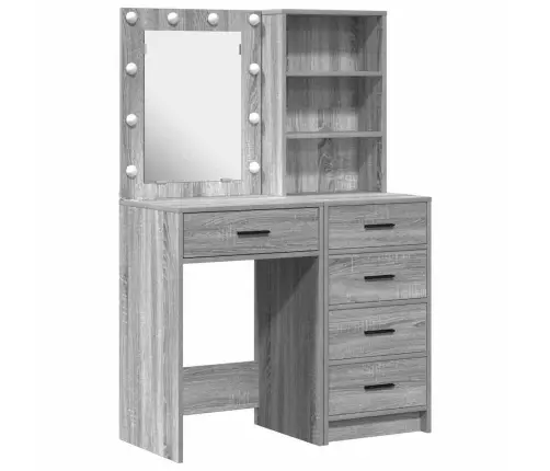 Dressing Galds 2 Pcs Pelēka 50 X 41 X 135 Cm Inženierijas Koks Vidaxl