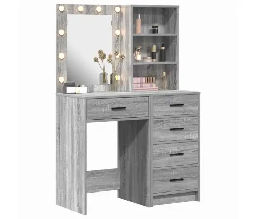 Dressing Galds 2 Pcs Pelēka 50 X 41 X 135 Cm Inženierijas Koks Vidaxl