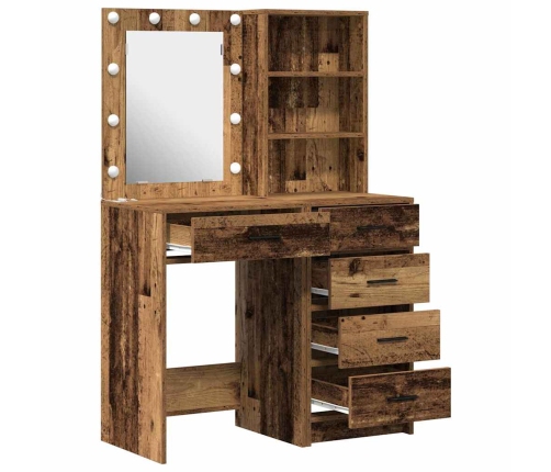 Makiažo Stalas 2 Pcs Ruda 50 X 41 X 135 Cm Apdirbta Mediena