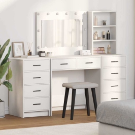 Dressing Galds 3 Pcs Balts 40 X 41 X 135 Cm Inženierijas Koks Vidaxl