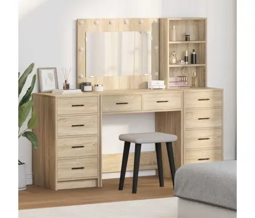 Dressing Galds 3 Pcs Brūna 40 X 41 X 135 Cm Inženierijas Koks Vidaxl