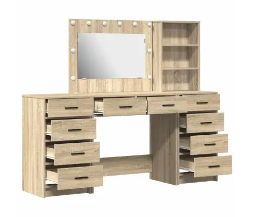 Dressing Galds 3 Pcs Brūna 40 X 41 X 135 Cm Inženierijas Koks Vidaxl