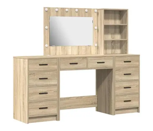 Dressing Galds 3 Pcs Brūna 40 X 41 X 135 Cm Inženierijas Koks Vidaxl