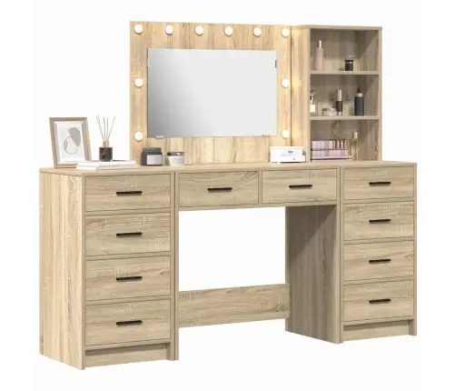 Dressing Galds 3 Pcs Brūna 40 X 41 X 135 Cm Inženierijas Koks Vidaxl