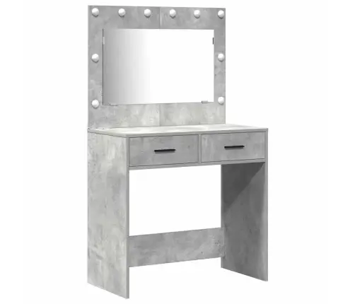 Dressing Galds 3 Pcs Pelēka 40 X 41 X 135 Cm Inženierijas Koks Vidaxl