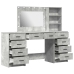Dressing Galds 3 Pcs Pelēka 40 X 41 X 135 Cm Inženierijas Koks Vidaxl