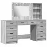 Dressing Galds 3 Pcs Pelēka 40 X 41 X 135 Cm Inženierijas Koks Vidaxl