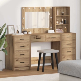 Dressing Galds 3 Pcs Brūna 40 X 41 X 135 Cm Inženierijas Koks Vidaxl