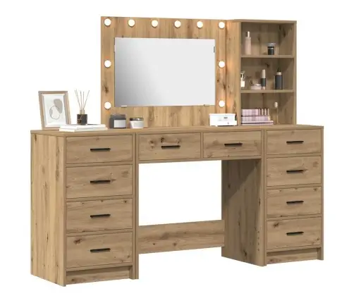 Dressing Galds 3 Pcs Brūna 40 X 41 X 135 Cm Inženierijas Koks Vidaxl