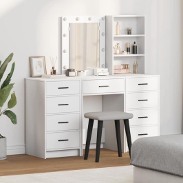 Dressing Galds 3 Pcs Balts 40 X 41 X 135 Cm Inženierijas Koks Vidaxl