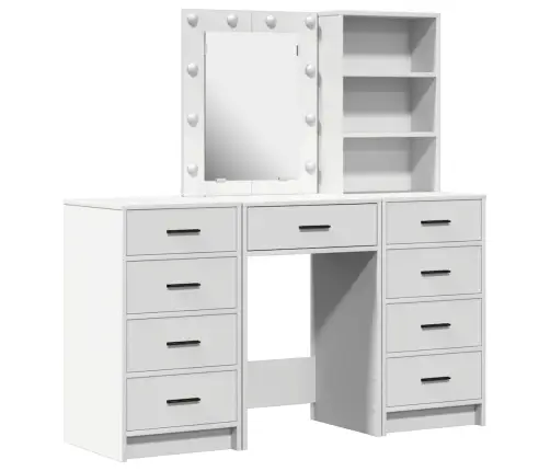 Dressing Galds 3 Pcs Balts 40 X 41 X 135 Cm Inženierijas Koks Vidaxl