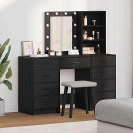 Dressing Galds 3 Pcs Melna 40 X 41 X 135 Cm Inženierijas Koks Vidaxl