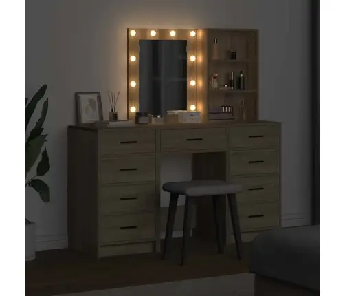 Dressing Galds 3 Pcs Brūna 40 X 41 X 135 Cm Inženierijas Koks Vidaxl