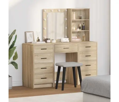 Dressing Galds 3 Pcs Brūna 40 X 41 X 135 Cm Inženierijas Koks Vidaxl