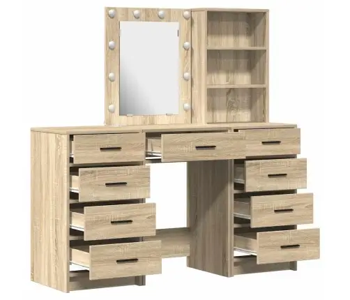 Dressing Galds 3 Pcs Brūna 40 X 41 X 135 Cm Inženierijas Koks Vidaxl